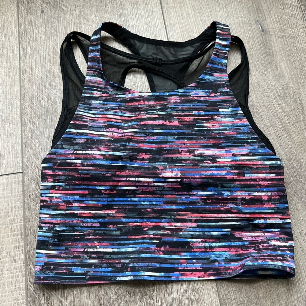 Lululemon Break Free Tank *Nulux in Hinshu Alpine White Multi / Black